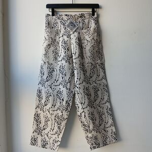 Marketplace Linen Blend Pants Natural Black Women's XS NWT